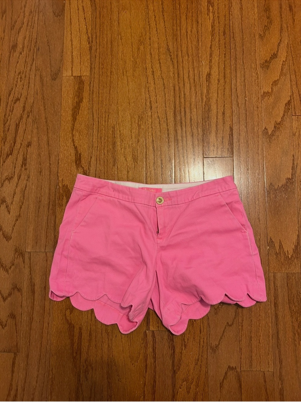 Lilly Pulitzer Pink Scallop Hem Shorts Women's Size 8 Preppy Summer Resort - Picture 3 of 8
